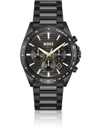 BOSS - Strike-Plated Watch With Tonal H-Link Bracelet - Lyst