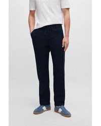 BOSS - Tapered-fit Trousers In A Linen Blend - Lyst