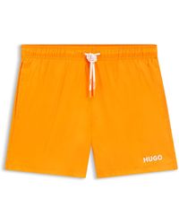 HUGO - Schnell Trocknende Badeshorts Mit Logo-Print - Lyst