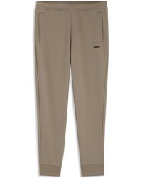 BOSS - Cotton-Blend Tracksuit Bottoms With Embroidered Logo - Lyst