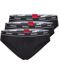 BOSS by HUGO BOSS - Lot de trois slips en coton stretch avec taille logotée - Lyst