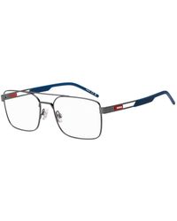 HUGO - Metal Optical Frames With Contrast Rubber Logo - Lyst