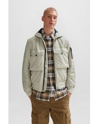 BOSS - Water-repellent Bomber Jacket With Detachable Sleeves - Lyst