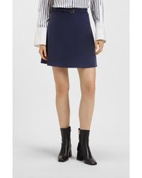 HUGO - High-Waisted A-Line Skirt With Buckled Belt - Lyst