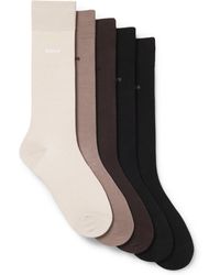 BOSS - Five-Pack Of Regular-Length Socks - Lyst