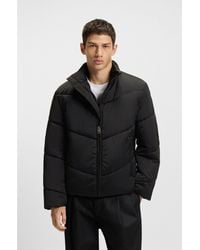 HUGO - Water-Repellent Puffer Jacket With Logo Print - Lyst