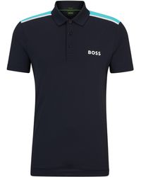 BOSS - Poloshirt aus Performance-Stretch-Gewebe mit kontrastfarbenem Logo - Lyst