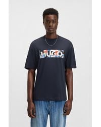 HUGO - Dark Blue Men's T-shirts Size M - Lyst