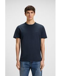 BOSS - Cotton Slub T-Shirt With Logo Detail - Lyst