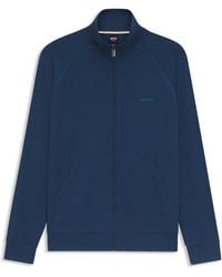 BOSS - Jacke Aus Stretch-Baumwolle Mit Reißverschluss Und Logo-Stickerei - Lyst