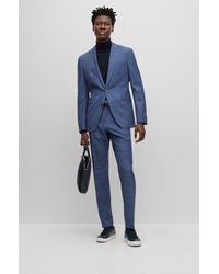 BOSS - Slim-fit Suit In Wool, Tussah Silk And Linen - Lyst
