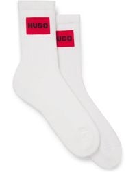 HUGO - Ribbed Quarter-Length Logo Socks - Lyst