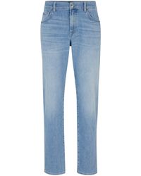BOSS - Regular-fit Jeans Van Blauw Denim Met Een Kasjmierachtige Feel - Lyst