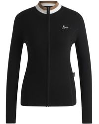BOSS - Equestrian Slim-Fit Cardigan With Ribbed Structure - Lyst