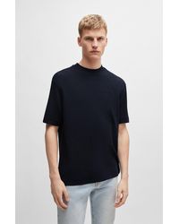 BOSS - Cotton-towelling Relaxed-fit T-shirt With Logo Detail - Lyst