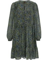 BOSS - Langarm-Kleid aus Krepp-Georgette mit Print der Saison - Lyst
