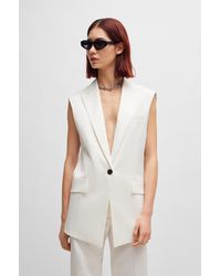 HUGO - Sleeveless Oversized-fit Jacket In Stretch Cloth - Lyst