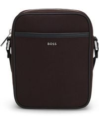 BOSS - Canvas Reporter Bag With Logo Lettering - Lyst