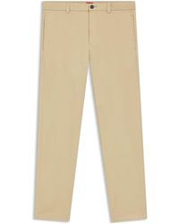 HUGO - Slim-Fit Broek Van Katoenen Gabardine Met Stretch - Lyst