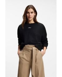 BOSS - Cotton-Terry Sweatshirt With Handwritten Logo - Lyst