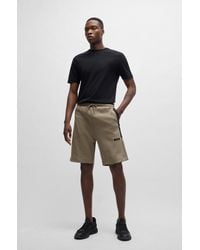 BOSS - Cotton-blend Shorts With 3d-moulded Logo - Lyst