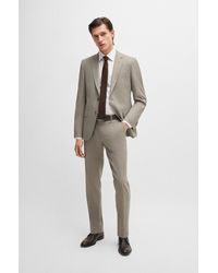 BOSS - Slim-fit Suit In Patterned Stretch Cloth - Lyst