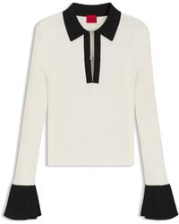 HUGO - Gebreide Polo Met Knoopsluitingen Met Tweedelig Logo - Lyst