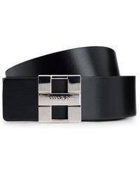 HUGO - Italian-leather Reversible Belt With Logo Buckle - Lyst