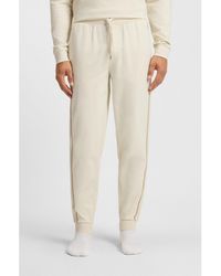 BOSS - Cotton-Terry Tracksuit Bottoms With Tape And Logo - Lyst