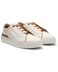 BOSS - Gary Trainers With Canvas Uppers And Leather Trims - Lyst