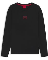 HUGO - T-Shirt En Coton Stretch À Logo Imprimé - Lyst