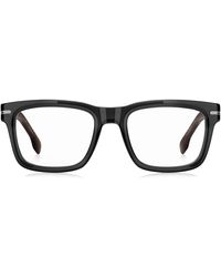 BOSS - Optisch Montuur Van Grijs Acetaat Met Dessin Op De Uiteinden - Lyst