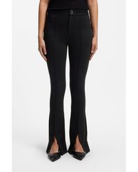 HUGO - Flared-Fit Trousers With Front Slits - Lyst