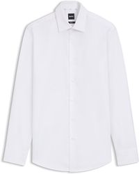 BOSS - Slim-Fit Twill-Hemd Aus Bügelleichter Stretch-Baumwolle - Lyst