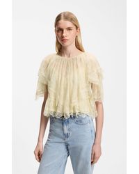 BOSS - Mini Cape Blouse With Lace Trimmings - Lyst