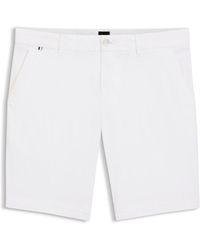 BOSS - Short Slim en twill de coton stretch - Lyst