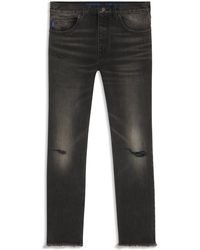 HUGO - Regular-Fit Jeans Van Grijs Distressed Denim - Lyst