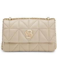 BOSS - Quilted Shoulder Bag With Double B Monogram - Lyst
