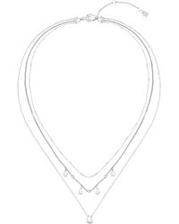 BOSS - Three-Layer-Tone Necklace With Droplet Charms - Lyst