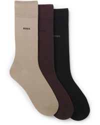 BOSS - Three-Pack Of Regular-Length Socks - Lyst