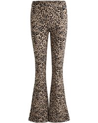 HUGO - Slim-fit Animal-print Trousers With Flared Leg - Lyst