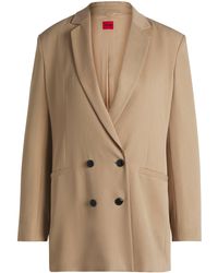 HUGO - Relaxed-Fit Blazer Mit Zweireihiger Knopfleiste - Lyst