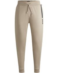 BOSS - Trainingsbroek Van Katoenen Sweatstof Met Trekkoord En Logoprint - Lyst