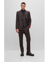 HUGO - Extra-slim-fit Suit In A Checked Wool Blend - Lyst