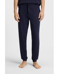 HUGO - Cotton-Blend Pyjama Bottoms With Embroidered Logo - Lyst