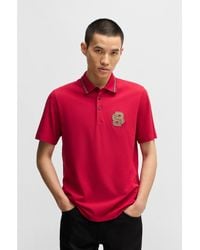 BOSS - X Creation Of The Gods Mercerised-Cotton Polo Shirt - Lyst