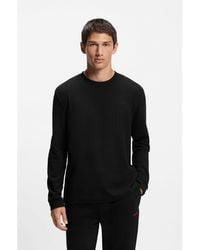 HUGO - Cotton-Blend Pyjama T-Shirt With Waffle Structure - Lyst