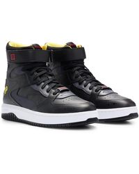 HUGO - Basketball-inspired High-top Trainers With Branded Details - Lyst