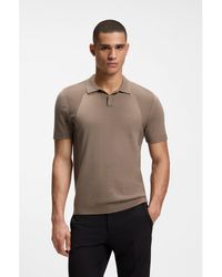 BOSS - Cotton-Blend Knit Polo With Bodymapping Structure - Lyst