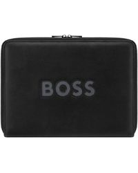 BOSS - Din-A4-Mappe Aus Kunstleder Mit Mesh-Logo - Lyst